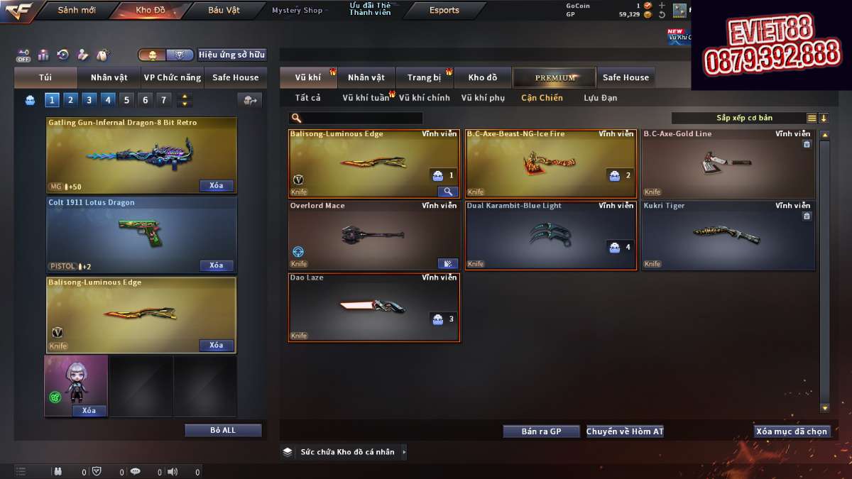 shop acc cf uy tin gia re